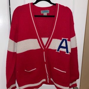 VINTAGE 80s RETRO “A” Cardigan Sweater